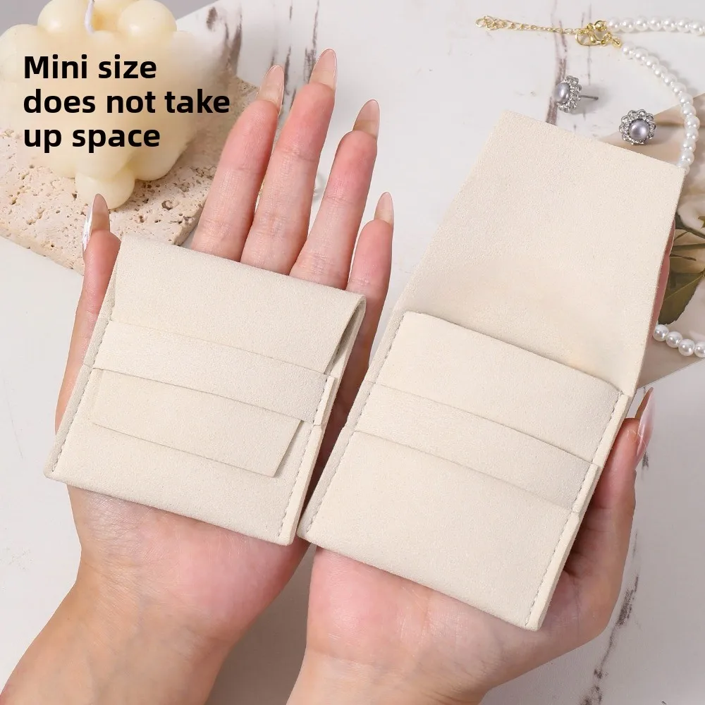 

Microfiber Velvet Mini Jewelry Display Bag Small Container Necklace Ring Packing Bag Storage Case Foldable Earrings Organizer