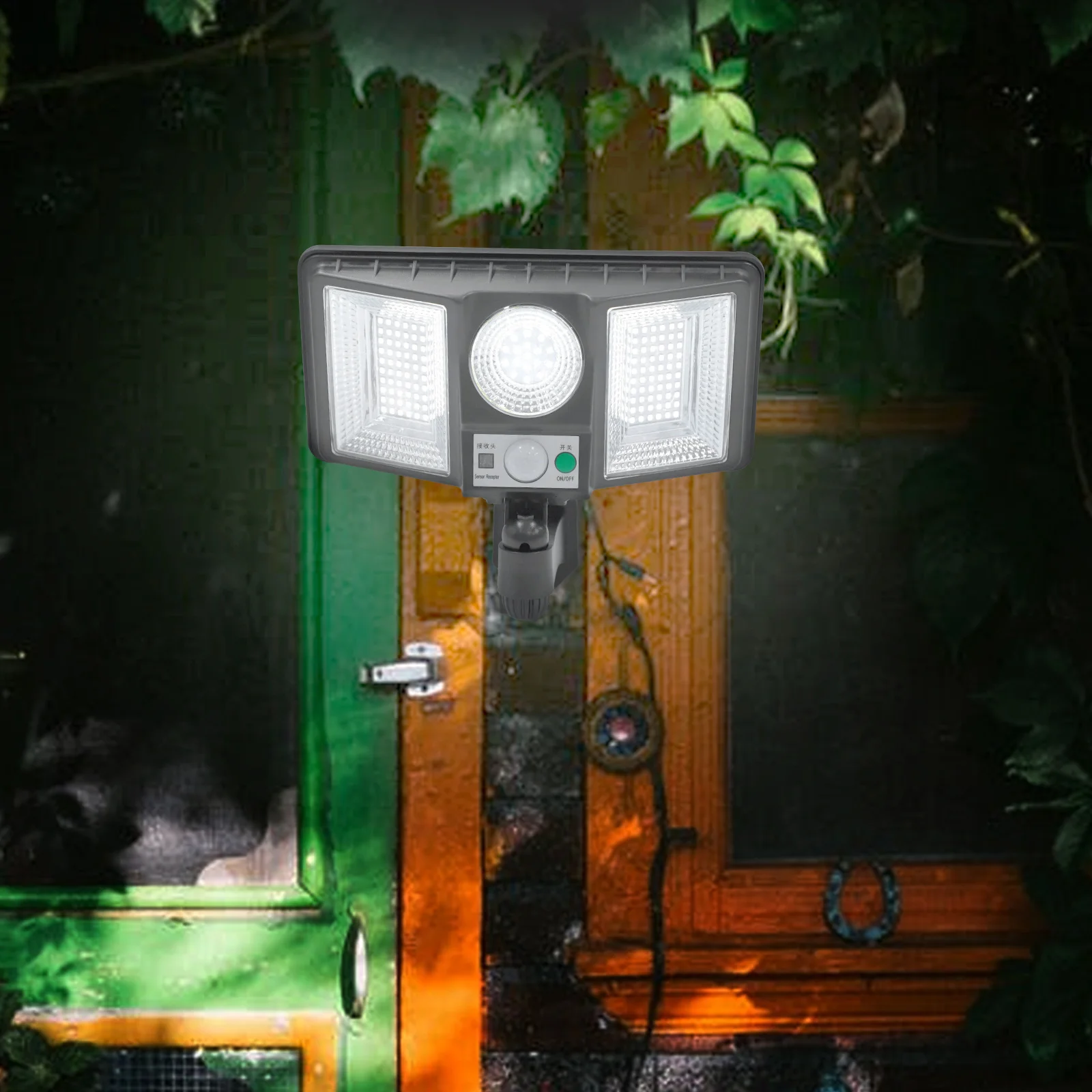 

Solar LED Wall Lamp Waterproof Outdoor Lighting Yard Decorative Human Body Induction Automatic Charging Durable ABS Plastic