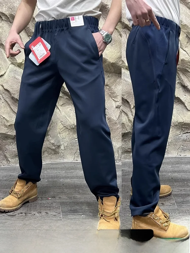 

High-End Men's Casual Pants Full Prure Glue Surrounding 3D Cutting Honeycomb Technology Soft ell Straight Leg Leisure Tr...