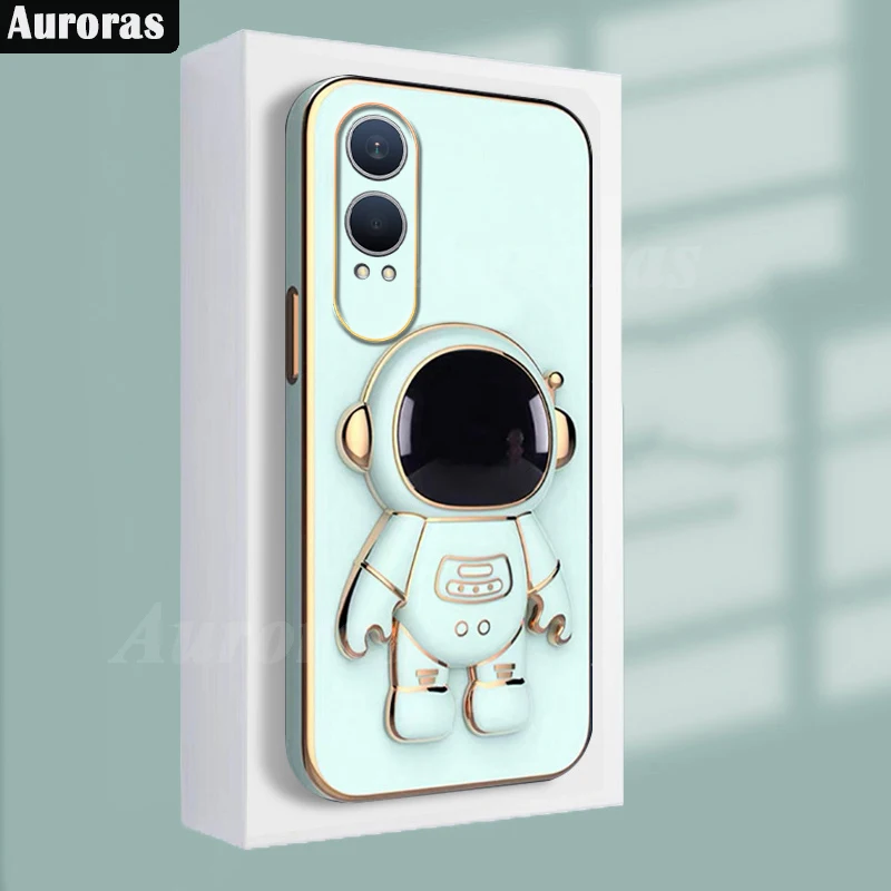 

Auroras For Oneplus Nord CE4 Lite Case With Astronaut Holder Electroplate Silicone Shell For Oneplus Nord CE3 Lite Back Cover
