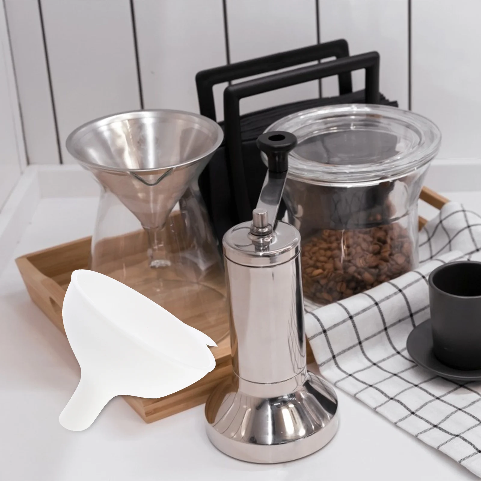 

4pcs Food Grade Pp Funnel For Oil Wine Transfer Smooth Kitchen Household Use Plastic Strainer Cooking Tool