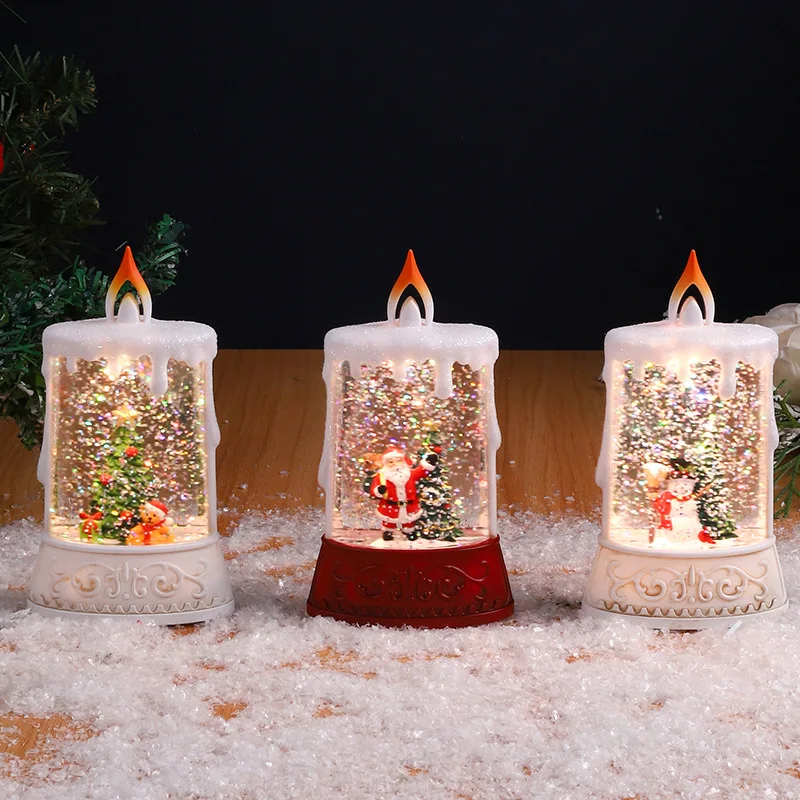 Christmas luminous water-filled candles small wind lamps decorative gifts elderly water feature lights Christmas tree decoration