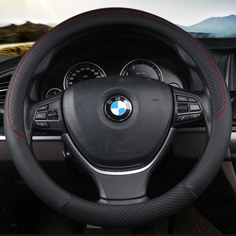 PU Leather Car Steering Cover for Bmw All Car Models E39 E46 E60 E87 E90 F10 F20 X1 X2 X3 X4 X5 X6 Interior Accessories