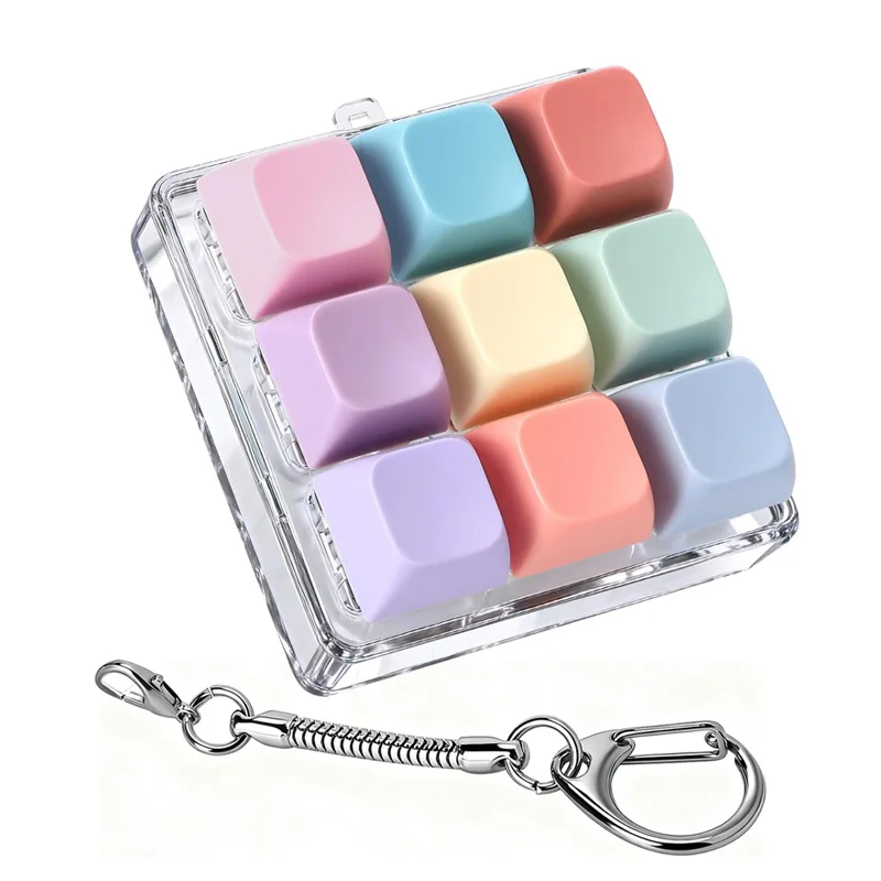 NEW Keyboard Fidget For Kids & Adults Decompression Button Clicker Keychain Sensory Stress Relief Toys ADHD Anxiety Office Fun