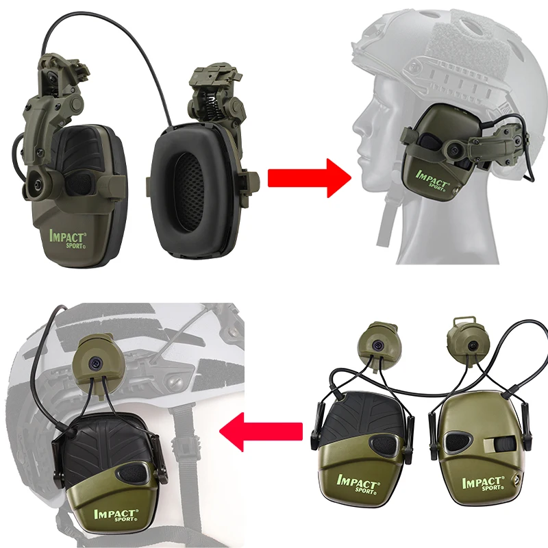 Sport Hunting Shooting Helmet Electronic Earmuffs Helmet Track Adapter Tactical Headphone Holder Noise Reduction Earmuffs