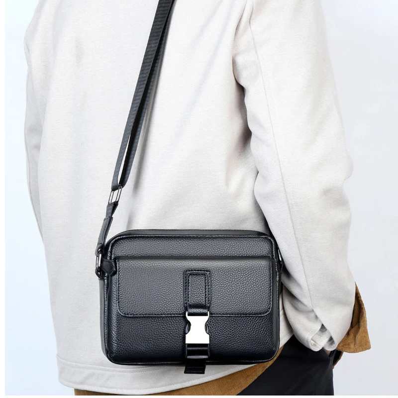 Solid color top cowhide genuine leather Men's shoulder bags crossbody bags сумка через плечо bag for man 가방