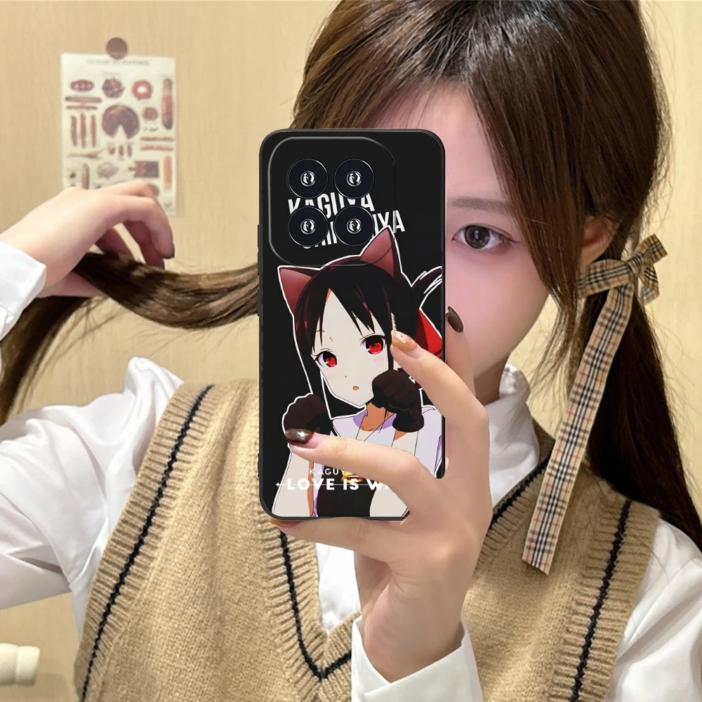 Kaguya Sama Shinomiya Mobile Phone Case for Xiaomi 14 13 12 11 10 9 T Ultra Lite Pro S SE X 5G Black Soft Phone Cover Shell