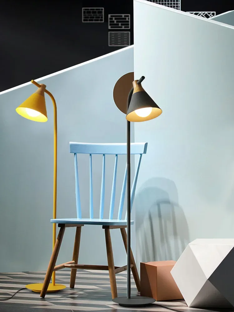 Nordic floor lamp modern simple creative   bedroom study color macarone