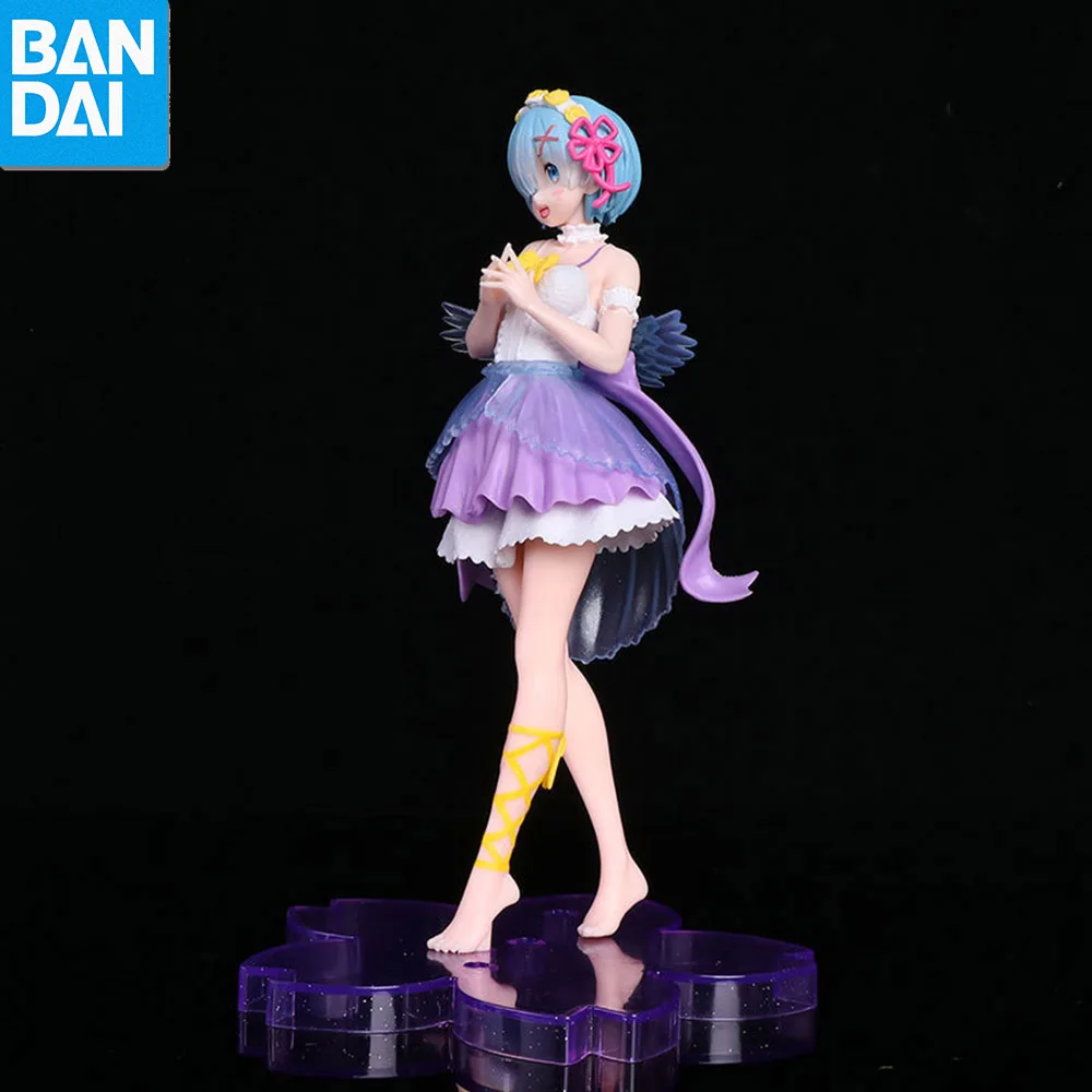 Re：Life In A Different World From Zero 19CM Kawaii Angel Rem Purple Skirt Model Anime Figure PVC Doll Collection Toys for Kids