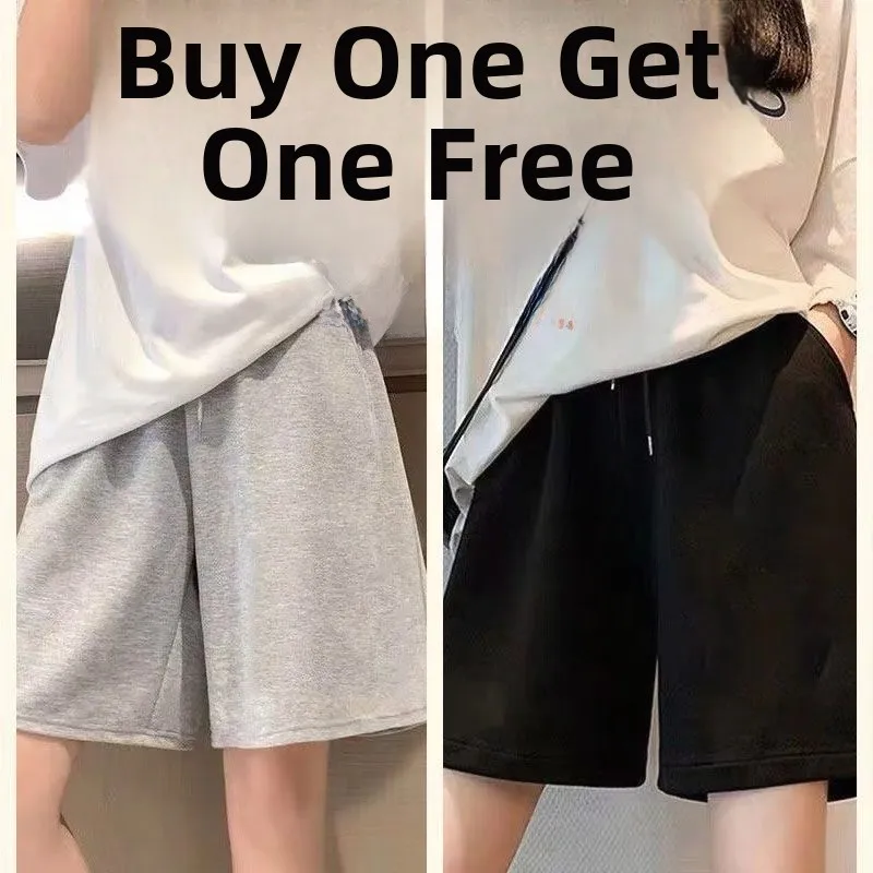 

Casual Versatile Sports Breathable Four-Way ort orts Men's Women's Summer Wide-Leg Straight-Cut Plus-Size Five-Quarter Mi...