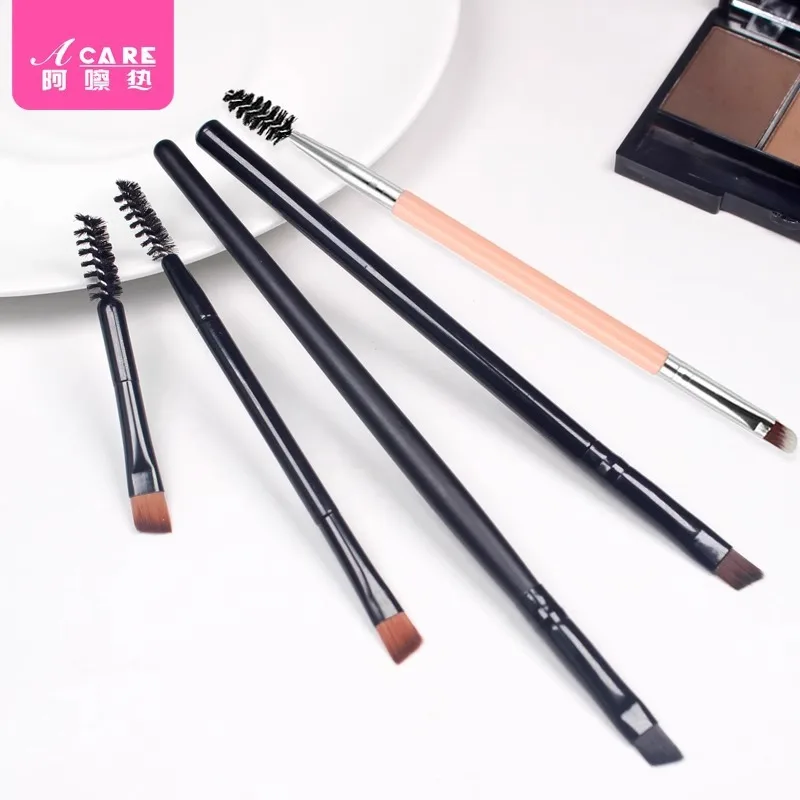 Eyebrow Brush B1-Double Head Spiral Eyebrow Brush Makeup Brush Portable Tool Dual Purpose Eyelash Nose Shadow Brush Blade