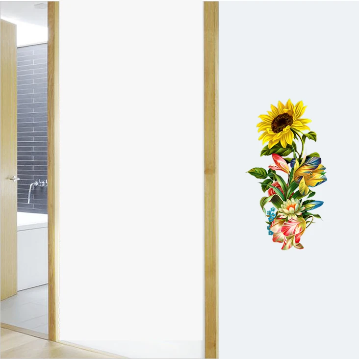 Three Ratels QCF47 Delicate bouquet  Beautiful flower sticker Wall Sticker Decals For Living Room Toilet car bike