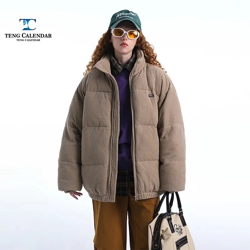 

Winter Cotton Jacket, Short Corduroy, Thick and Warm Standing Collar, Men's and Women's Loose Jacket Trend, 2024 New Model