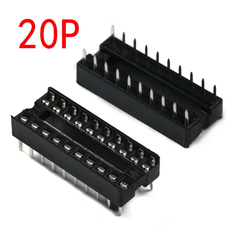 10pcs IC seat 6P/8P/14P/16P/18P/20P/24P/28P DIP IC sockets Adaptor Solder Type 28 pin Narrow body DIP Sockets  MCU seat 24PIN image 6