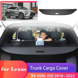 Car Trunk Cargo Cover for Lexus RX AL20 450h 350 2016~2022 Luggage Tray Storage Security Shield Curtain Partition Mat Accessorie