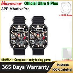 Microwear U9 Plus SmartWatch U ltra 9 plus NFC Compass Series 9 Max NFC IP68 Waterproof Body Temperature 450MAH Smart Watch