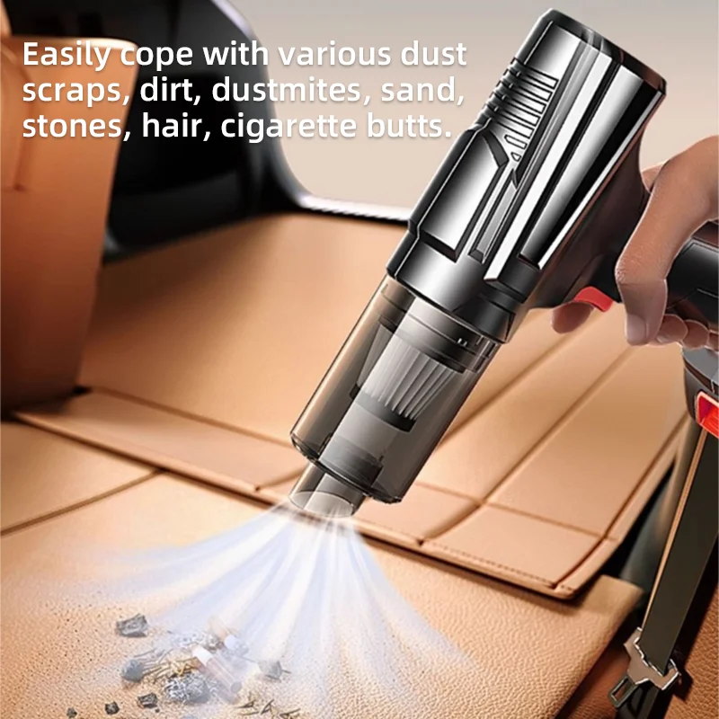 Portable Car Vacuum Cleaner With Wireless Electric Power Three Gears Large Suction Power Brushless Handheld Dust Remover