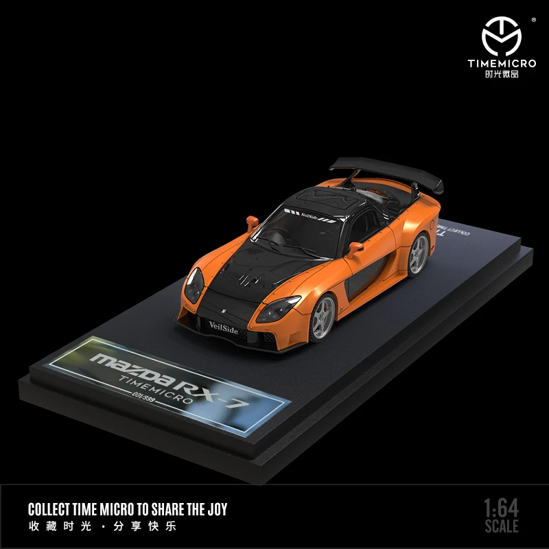 Time Micro 1:64 Mazda RX-7 Fast and Furious Painting Simulation Alloy Car Model for Collection & Display & Gift