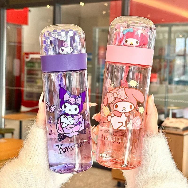 

520ml Kawaii Sanrio Water Bottle Kuromi Kitty Children's Water Cup Cute Student Kettle Summer Space Cup Outdoor Water Bottle