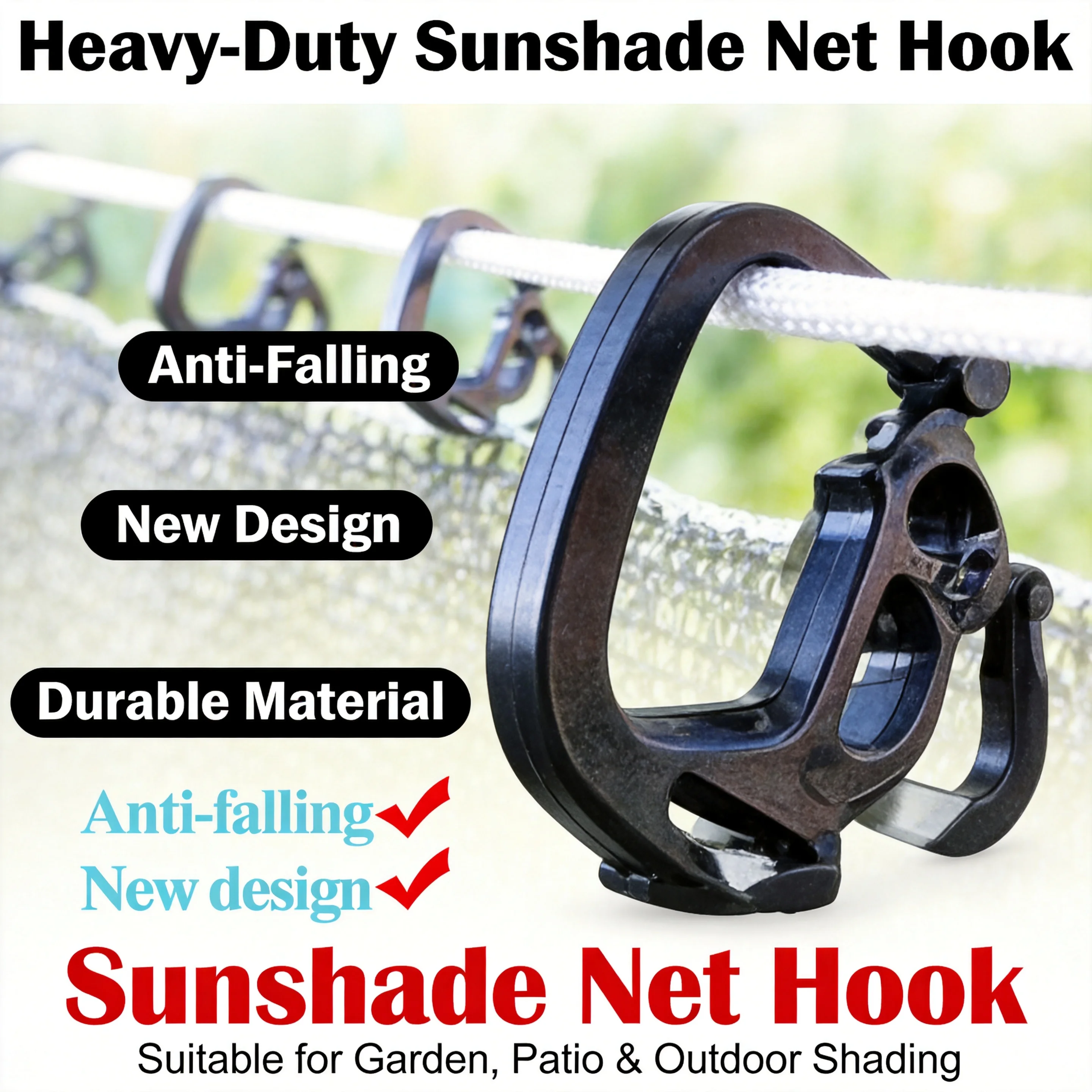 30Pcs Shade Cloth Clips – Adjustable Anti-Fall Hooks for Greenhouse Shading System – Reusable Hooks for Shade Net, Tarp, Mesh