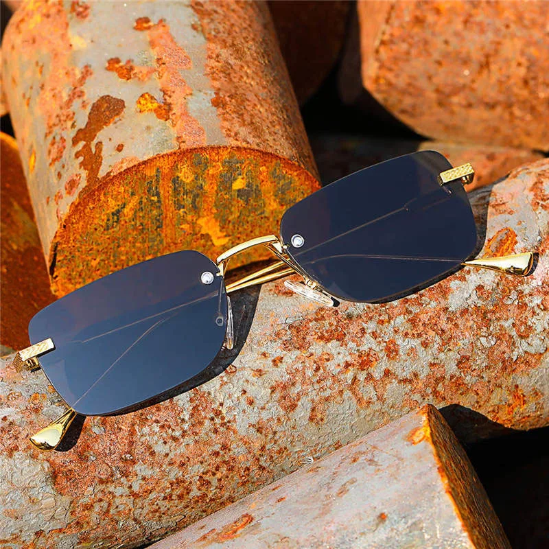 

2025 Retro Steampunk Sun Glasses Retangle Sunglasses For Men Women Brand Designer Metal Frame Eyewear Oculos De Sol UV400