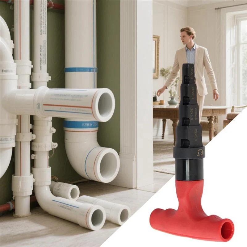 ABGE-Strumento per sbavatura tubi di calibrazione multistrato Alesatore per smussatura interna Girevole a cricchetto 4 in 1 per 0,6-1,25 pollici