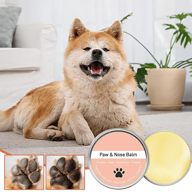 Dog Balm For Paws And Nose 20ml Cat Paw Moisturizer Dog Nose Balm Nourishing Puppy Paw Cream Dry Cracked Dog Paws Cracked Dog