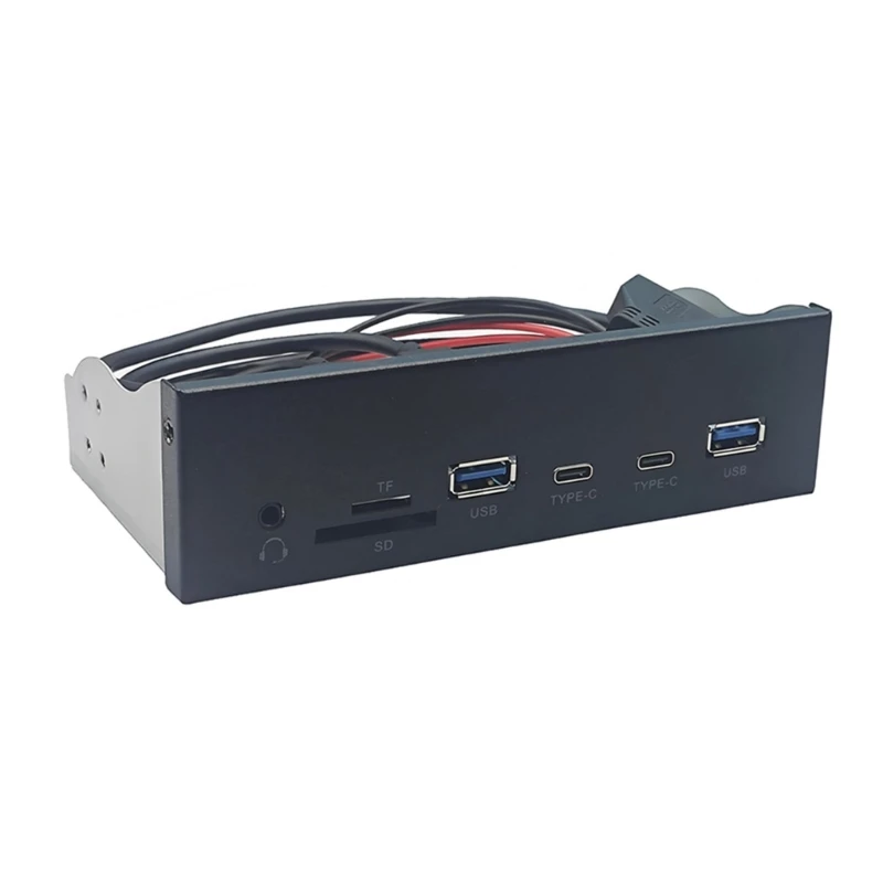 

5.25Inch USB3.2 Gen1 Front Panel With Memory Card Slots And Double USB3.0 +Type C Port Earphone Adapter 601B