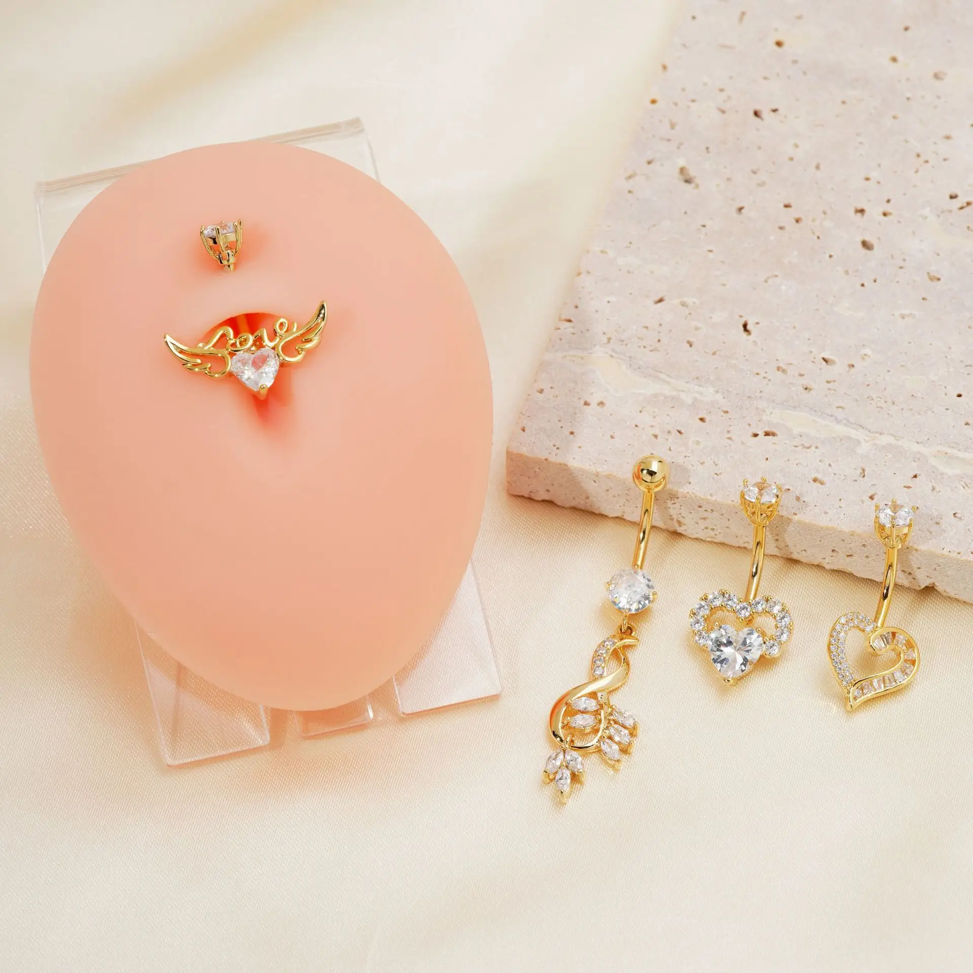 Nuevo Venta caliente chica caliente ombligo anillo circón ombligo Piercing joyería