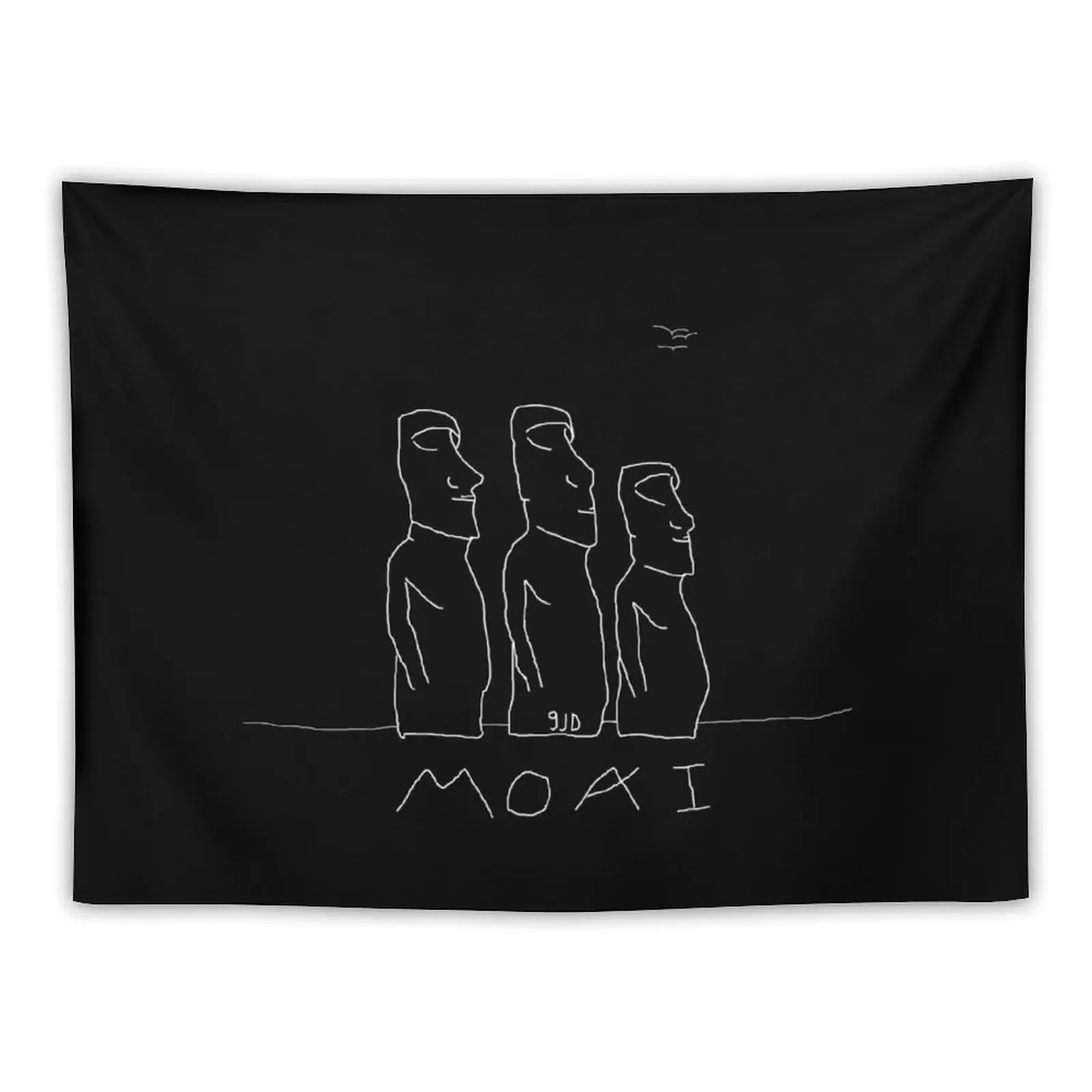 

Moais Easter Island black background by 9JD Tapestry Room Aesthetic Decor Room Decor Cute Outdoor Decor Tapestry