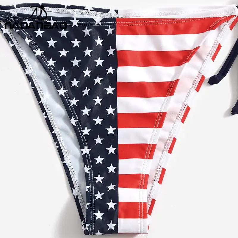 2023 Bikinis Mujer Women Bikinis Swimwear Beach Wear American Flag Bikini 3D Printed Sexy Swimsuit Bathing Suits