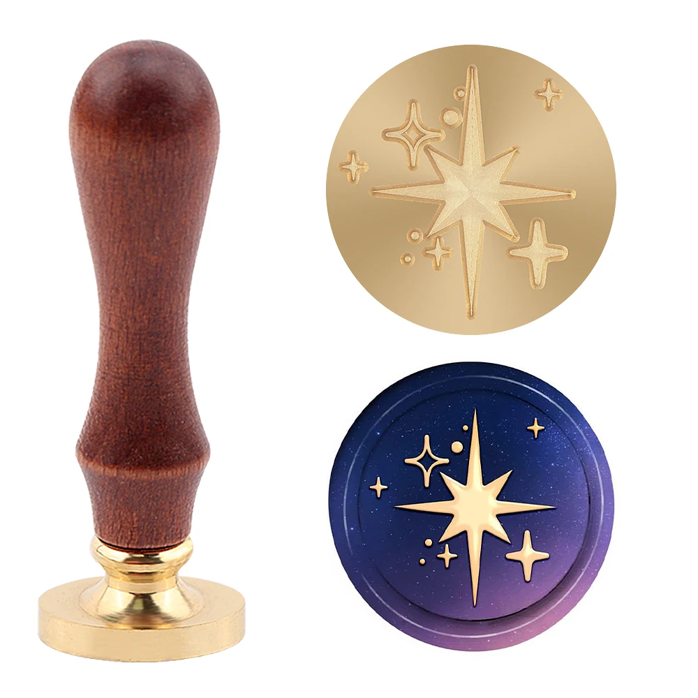 Clover Lakzegel Stempel, Bunny on the Moon Stempel, Ster Messing Hoofdzegel Stempel met Handvat, Ideaal voor het versieren van huwelijksfeest