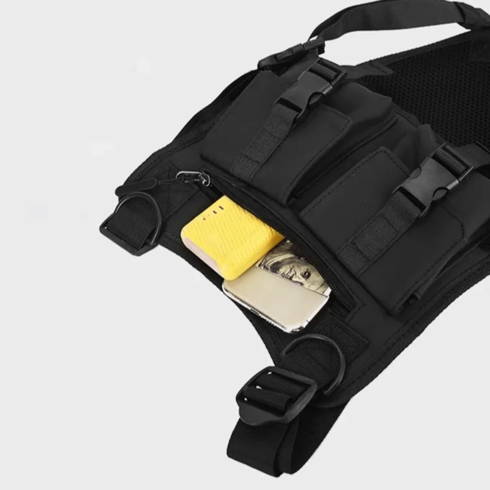 

Повседневный жилет для бега с несколькими карманами, рюкзаки унисекс, модная нагрудная сумка, регулируемые портативные жилеты для пеших прогулок