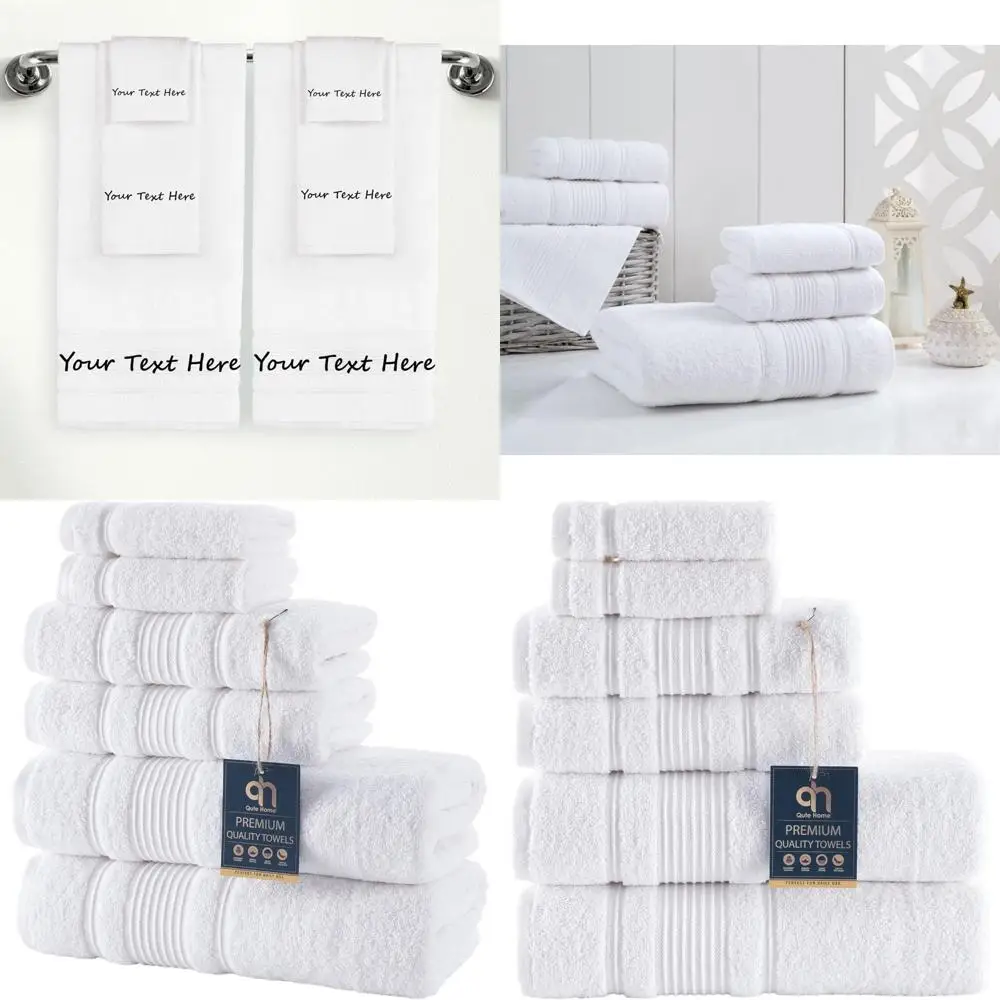 

Custom 6-Piece Towel Set - Personalized Bath, Hand & Washcloth - 100% Cotton - Soft & Absorbent with Embroidered Name or Monogra
