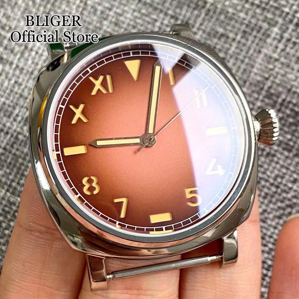 

Silver Diver 42mm Square Watch Case fit NH35A NH36A Polish Bezel Sapphire Crystal California Dial Watch Part