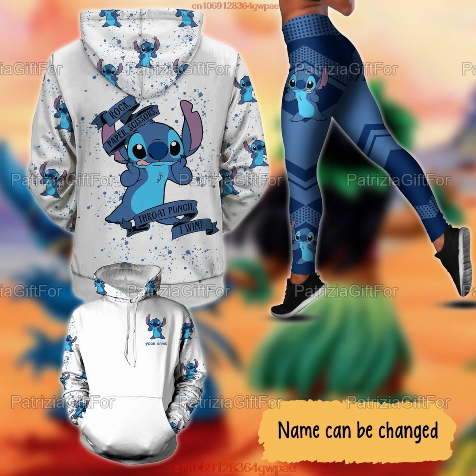 Disney Stitch 3D Hoodie Women\'s Hoodie Set Mickey Yoga Pants Sweatpants Women\'s Disney Yoga Hoodie Leggings Fashion Tracksuit