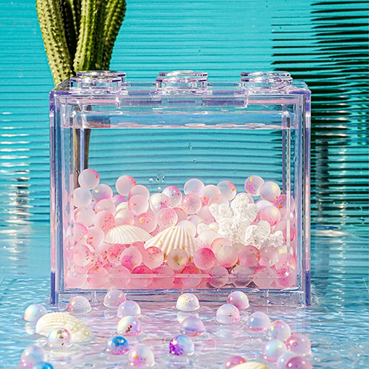 Aquarium Mattglas-Perlen, Kleine Aquarium-Landschaftsgestaltungszubehör, Mikro-Landschaft Ökologische Tank-Dekorationen und Ornamente – Detail 8