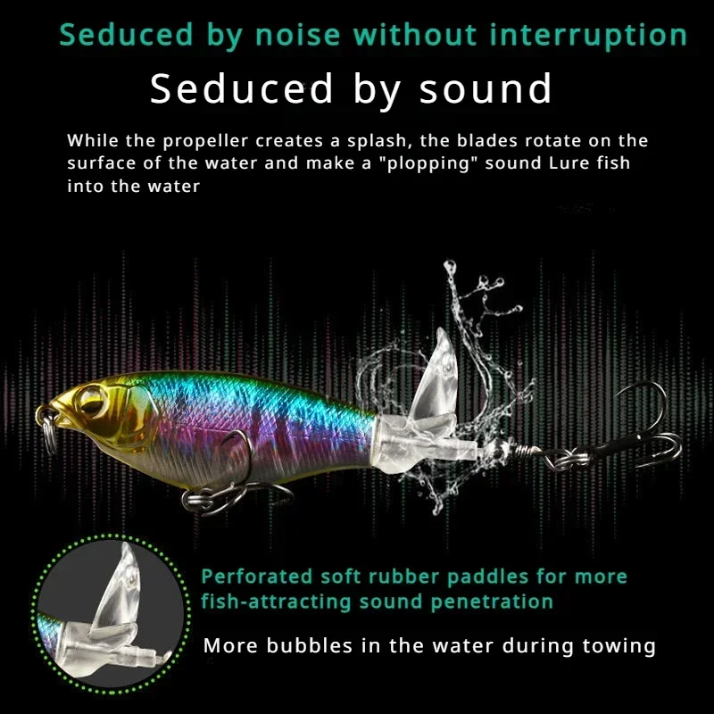 5 PC Lua Bait Fake Baits Floating Tractors Surface Ties Frying Pencil Propellers Freshwater Fishing Warble Bass Blackfish Lure image 3