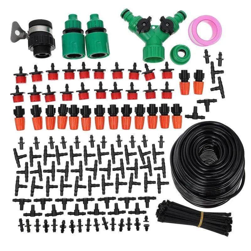 

Drip Irrigation System Kit for Garden Lawn and Greenhouse Automatic Watering Sprinkler with Precise Misting Emitters Outdoor Mic