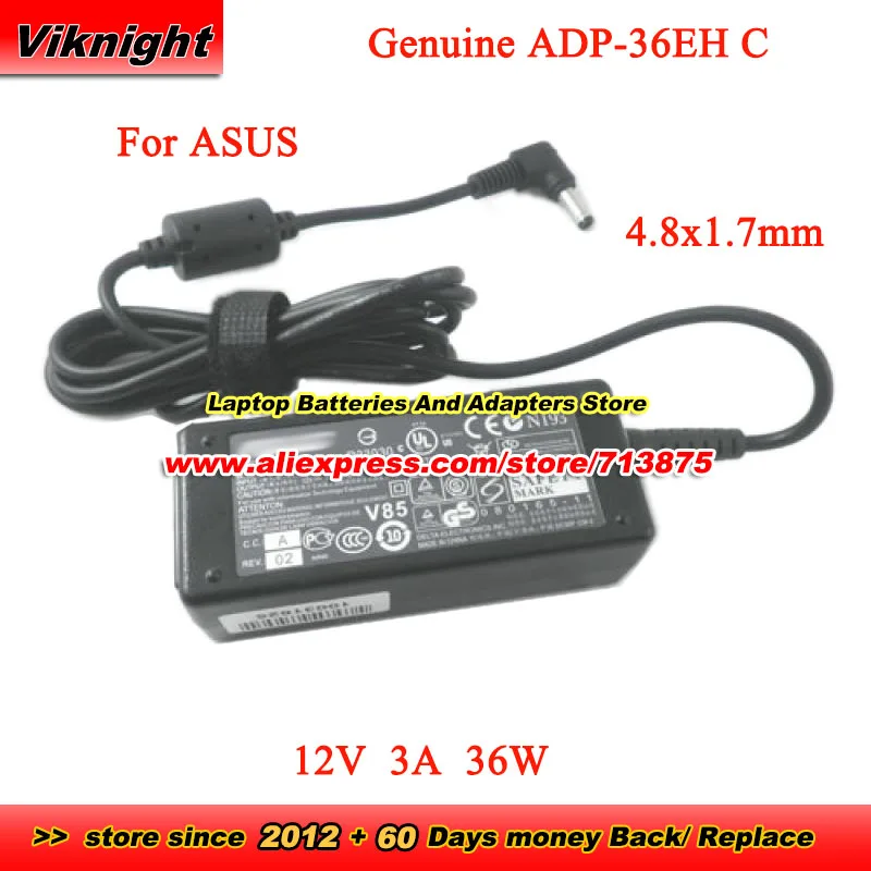 Genuine ADP-36EH C Adapter 12V 3A 36W EXA0801XA for ASUS EEE PC 701 900 901 902 904 1000 1000h 900HA 1000HE 1000HG R2HV R2E S101