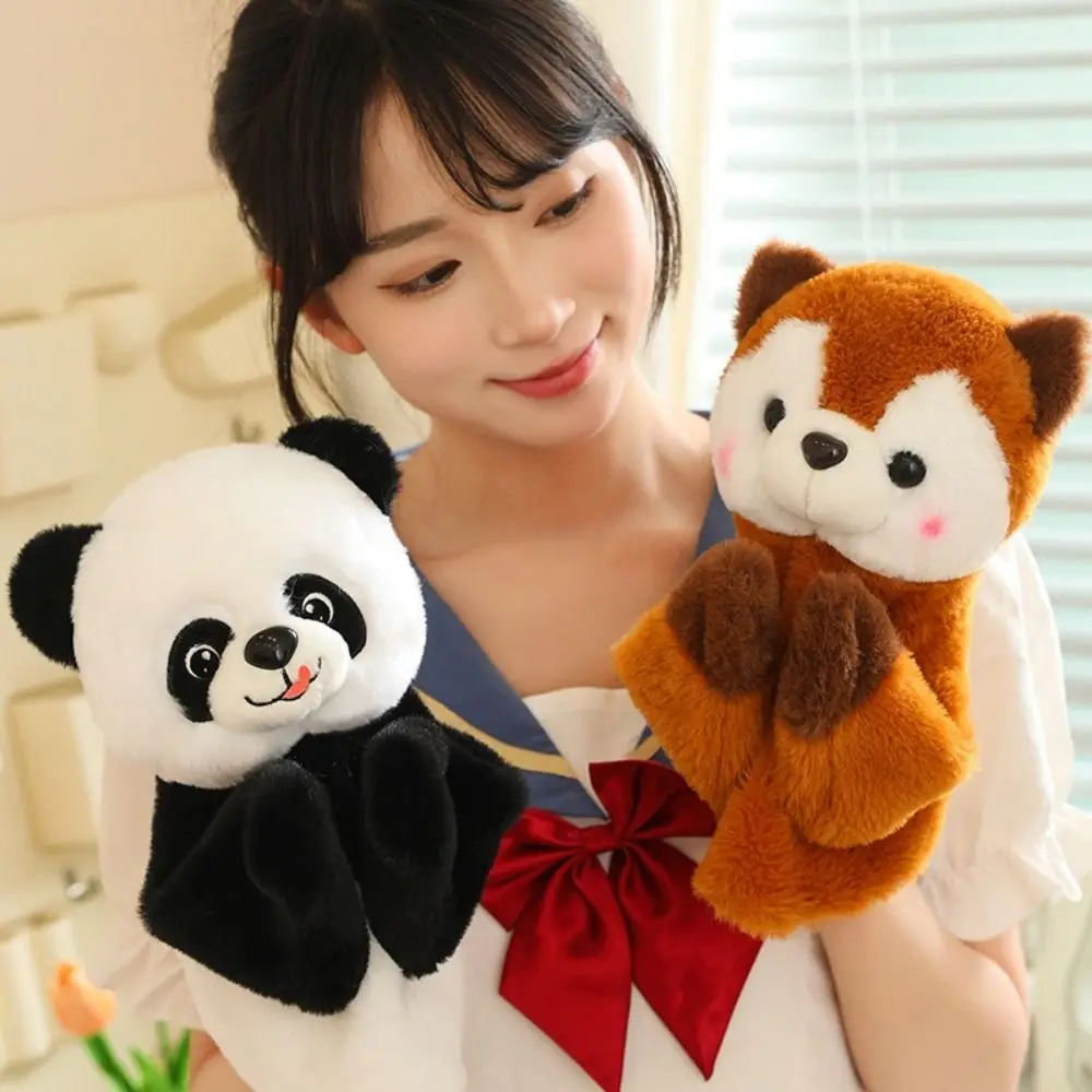 ตุ๊กตาสุนัขต่อสู้มีเสียง 1/2 ชิ้น ของขวัญสุดสร้างสรรค์ ตุ๊กตาหุ่นมือฮัสกี้มีเสียง ของเล่นแปลกใหม่