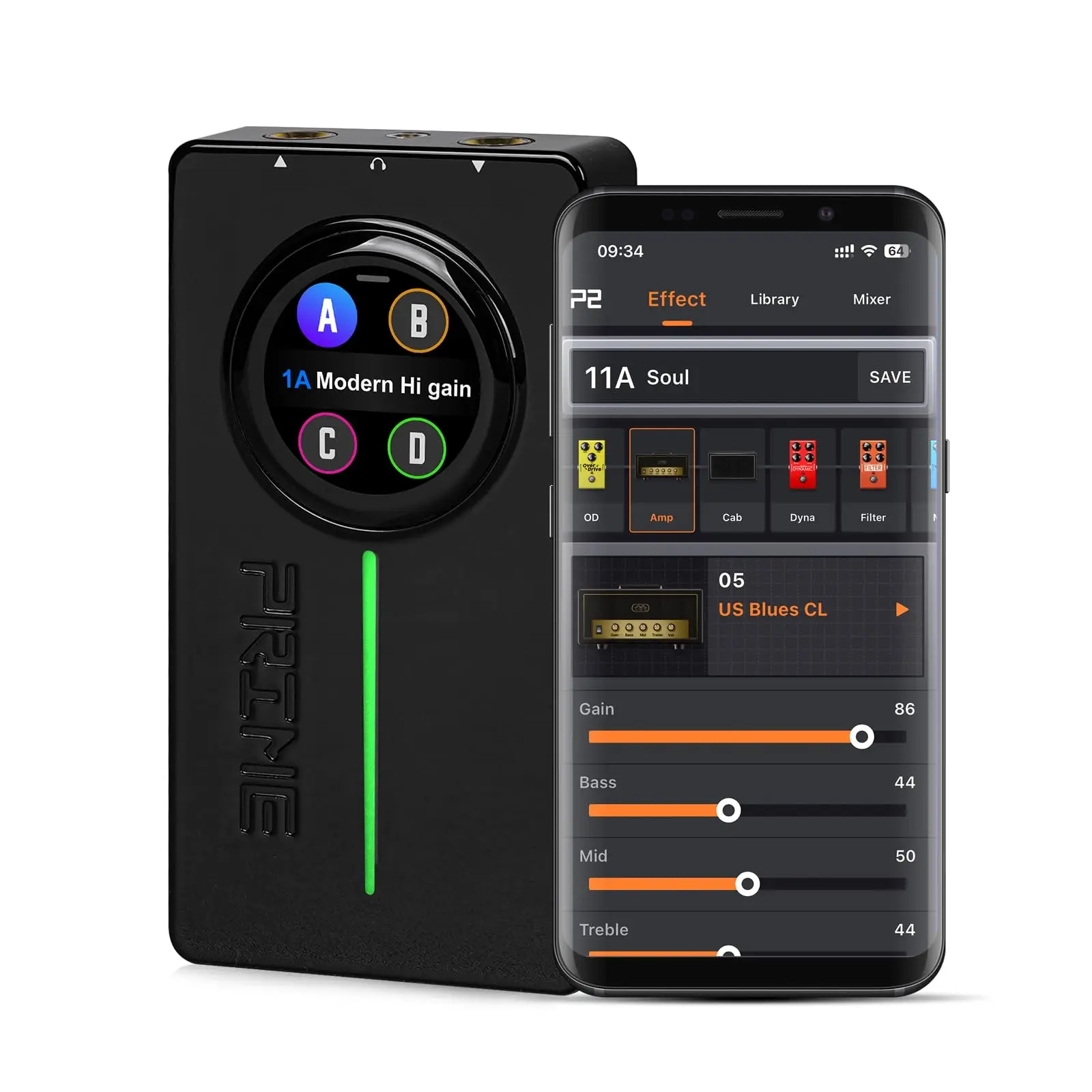 MOOER PRIME P2 Portable Smart Effect Player provides 80 preset tone positions for 134 effect models and supports tone cloud