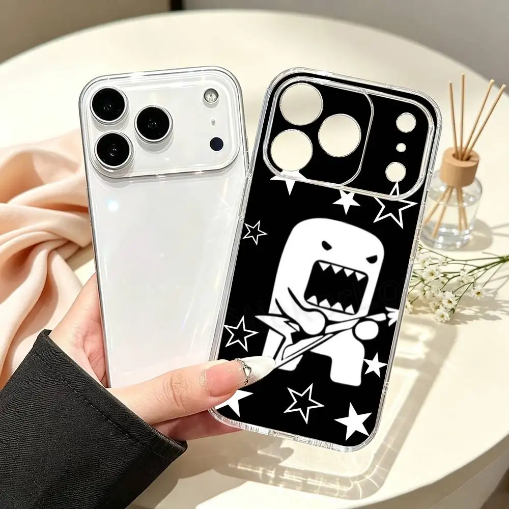 Adorable Funny Domo kun Phone Case Transparent Silicone Soft For iPhone18 17 16 15 14 13 12 11 Mini Pro Max Plus
