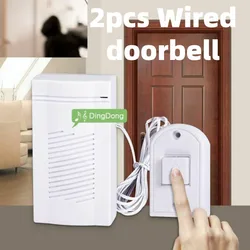 Wired Doorbell Button Wired Door Bell Push Buttons Door Chime Wall Mounted Doorbell Switch Garage Doorbell Button White Smart