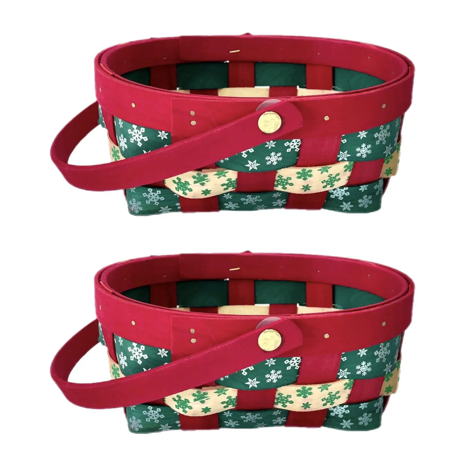 Cesta de regalo de Navidad, cesta de recuerdo de fiesta, suministros para fiestas, cesta de dulces reutilizable, adorno vacío, cesta de mano de Navidad multiusos