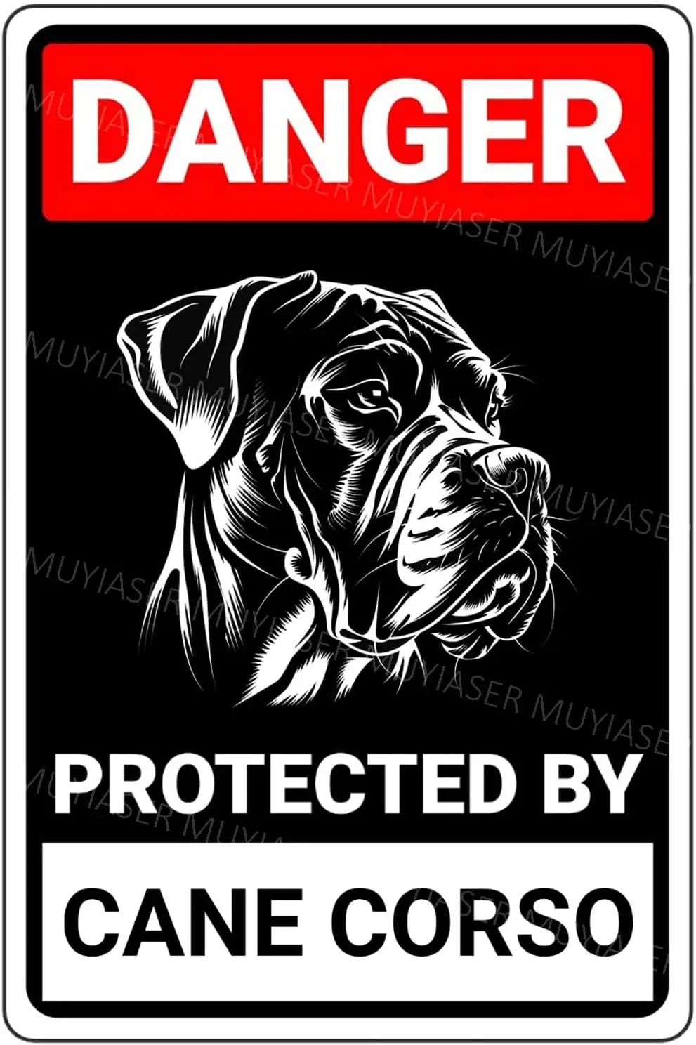 Danger Protected By Cane Corso Beware Of Dog Sign Aluminum Metal Tin Signs Door Sign Warning Sign For Fence Gate Yard Home Wall