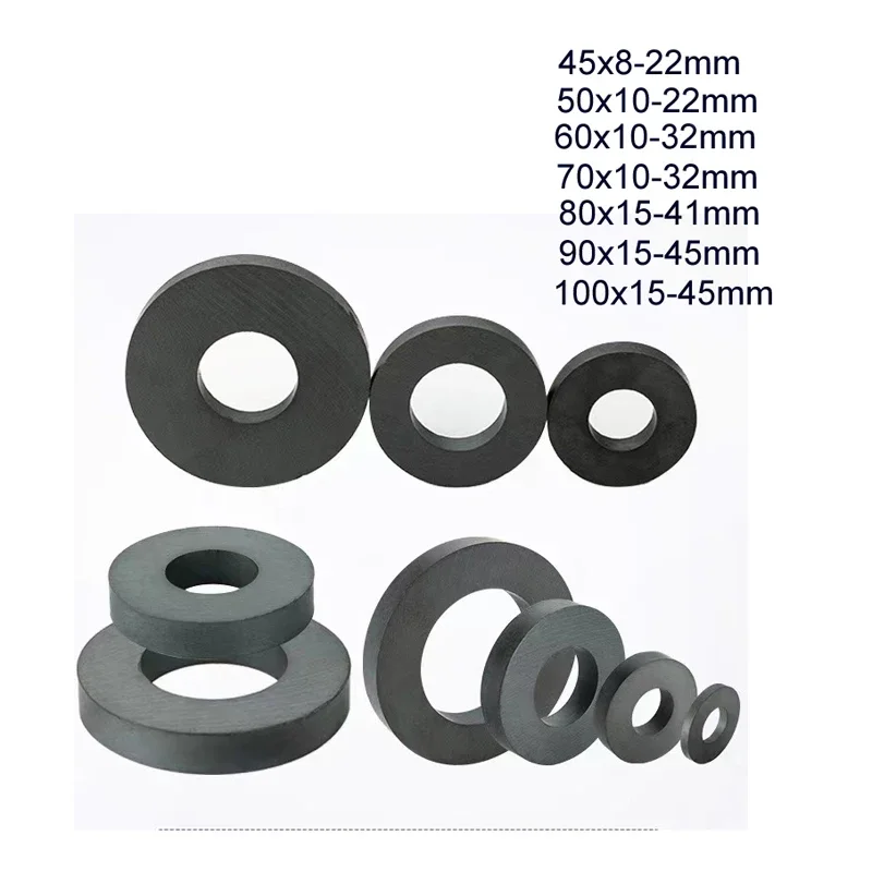 Dia 40 -100mm   Ferrite Ring Magnet， Heavy Duty Ceramic Magnets for Industry, Science,Crafts and Hobbies