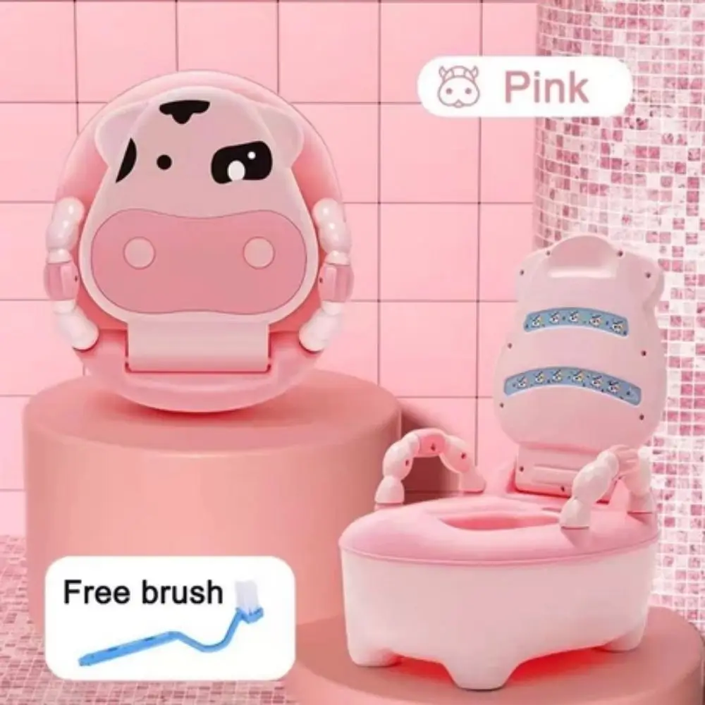 Cute Multifunction Potty with Backrest Anti-Slip Children's Special Potty Cartoon Cute Design Urinals For 1-6 Years Old