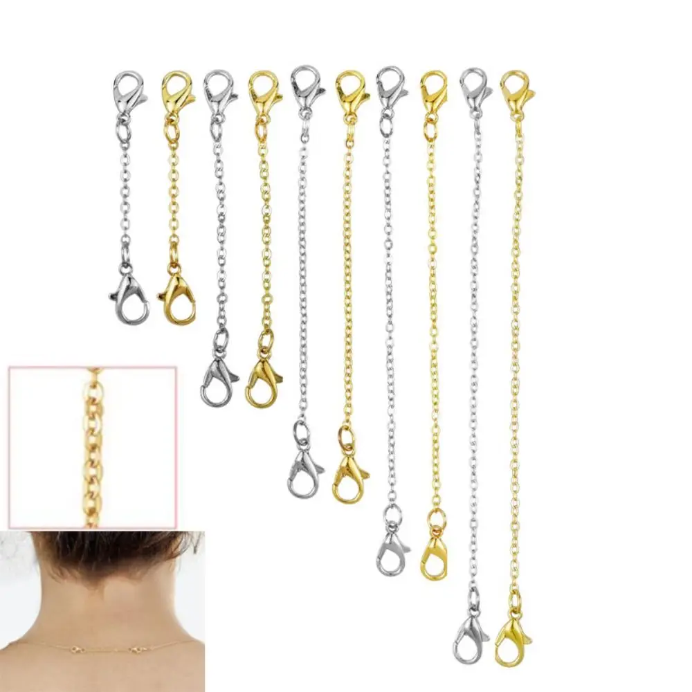 for Bracelet Necklace Extender Safety Chain DIY Jewelry Findings & Components Stainless Steel Extender Chain Durable Gold Color