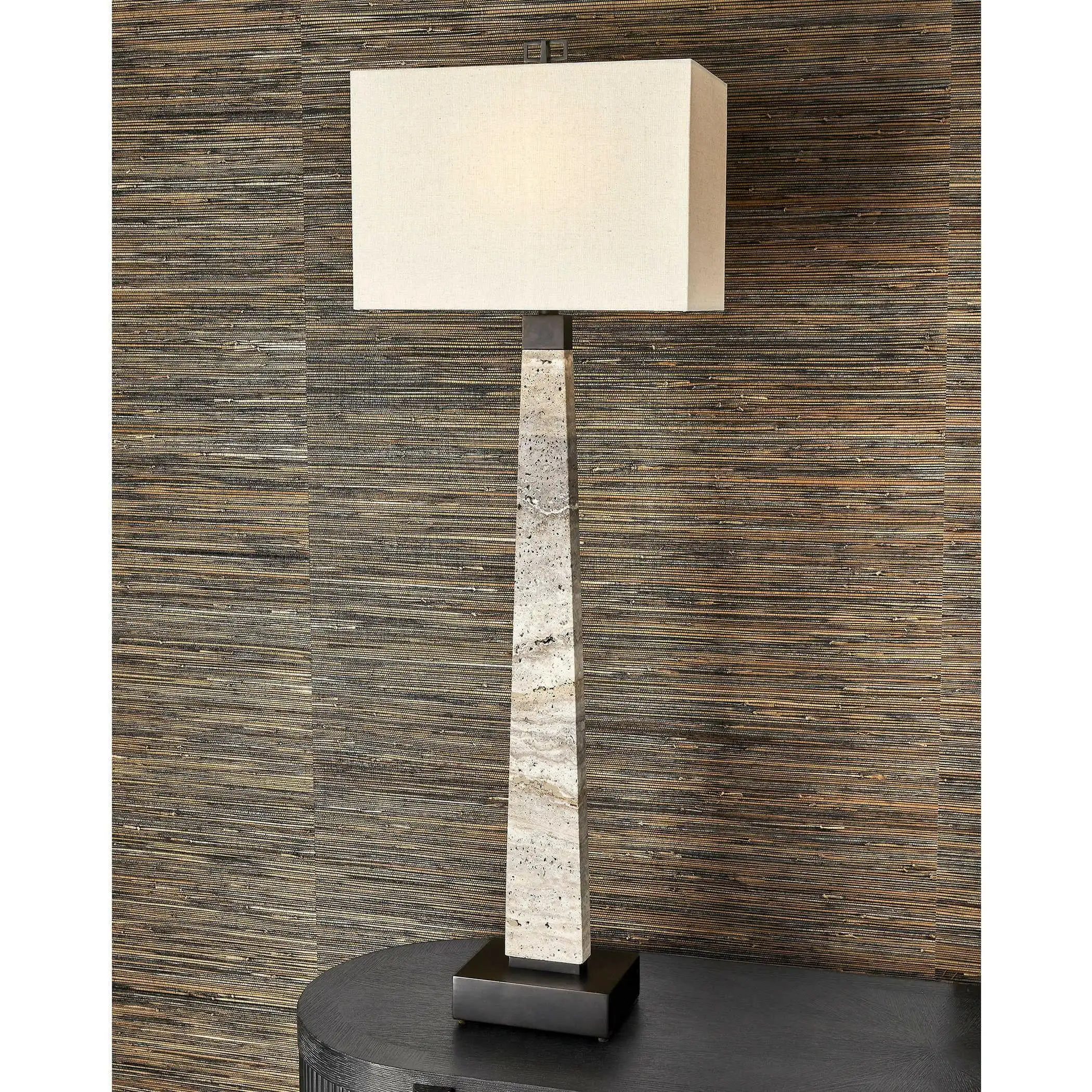 Modern minimalist table lamp floor lamp living room bedroom study villa light luxury marble fabric shade light